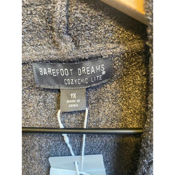 Barefoot Dreams Cardigan Wrap Cozy Chic Lite Island Wrap Ribbed Carbon Size 1X - Picture 11 of 11